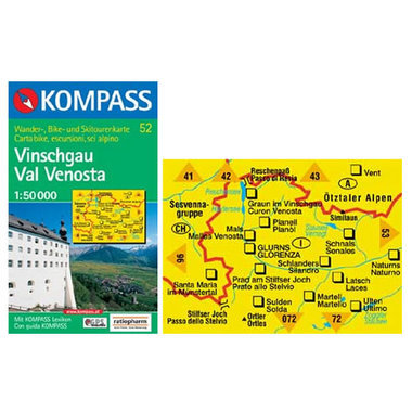 KOMPASS Karte Nr. 52 1:50.000 kaufen in Online Shop Orientierung & Uhren  - Sportler
