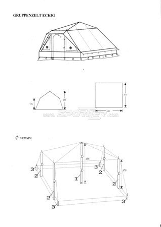 Meru Square Group Tent with PE Floor kaufen in Online Shop 3+ Personen Zelte - Sportler
