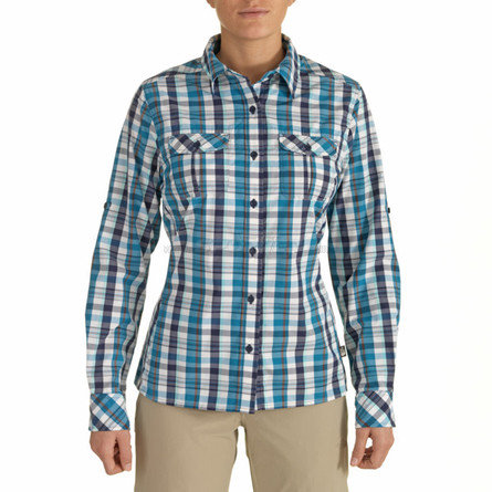 The North Face Boulder Kassie Woven L/S W's Deep Water Blue front acquista in Online Shop Camicie / camicette  - Sportler