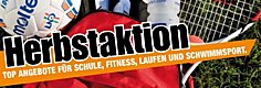 Herbstaktion: Top-Angebote f&uuml;r Schule, Fitness, Laufen und Schwimmsport