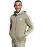 adidas Essentials French Terry 3 Stripes Full Zip - felpa con cappuccio - uomo, Beige 