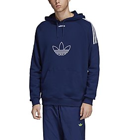 adidas Originals Flock Trefoil Hoodie Kapuzenpullover Adidas Original HERREN Baumwolle Trefoil Kapuzenpulli Blauer