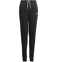 adidas G Essentials 3S FT - pantaloni lunghi fitness - ragazza, Black/White