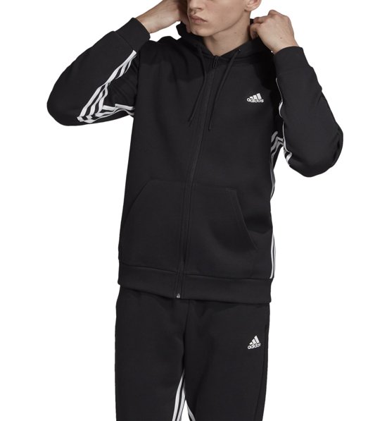 adidas 3-stripes fz felpa con cappuccio uomo adidas 3-stripes fz felpa con cappuccio uomo