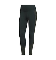 adidas Optime Training Shiny Full Length - pantaloni fitness - donna, Dark Green