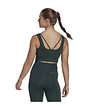 adidas Powerimpact Training Medium-Support Shiny - reggiseno sportivo a supporto medio - donna, Dark Green