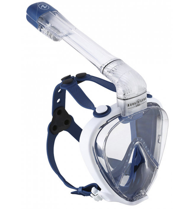Aqualung Smart Snorkel MB - Taucherbrille mit integriertem Schnorchel, White/Blue
