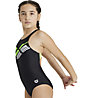 Arena Back Logo - costume intero - bambina, Black/Green/White