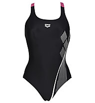 Arena Swim Pro Back Graphic - Badeanzug - Damen, Black/White/Pink