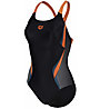 Arena W Break Swim Pro Back - Badeanzug - Damen, Black/Orange