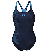 Arena W Logo Swim Pro Back - costume intero - donna, Dark Blue/Light Blue