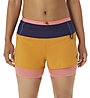 Asics Fujitrail 2-in-1 - pantaloni trail running - donna, Orange/Pink