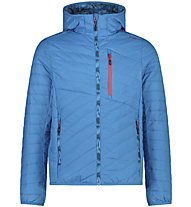 CMP M Fix Hood - giacca trekking - uomo, Light Blue/Red