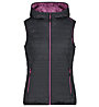 CMP W Reverse Fix Hood - Gilet Trekking - Damen, Black/Pink