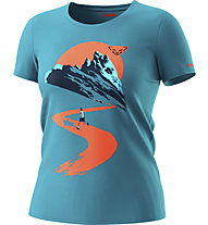 Dynafit Artist Series Co W - T-shirt - donna, Light Blue/Orange/Dark Blue