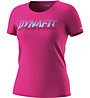 Dynafit Graphic - T-Shirt sport di montagna - donna, Pink/Light Blue/Dark Pink