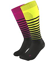 Dynafit Low Tech - calzini lunghi, Pink/Yellow/Black