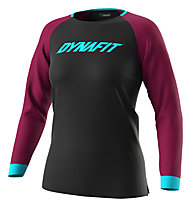 Dynafit Ride L/S W - maglia a maniche lunghe - donna, Black/Dark Pink/Light Blue