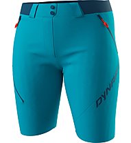 Dynafit Transalper 4 Dst - pantaloni corti trekking - donna, Light Blue/Blue/Red