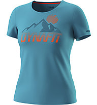 Dynafit Transalper Graphic S/S - T-shirt - donna, Light Blue/Orange/Dark Blue