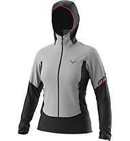 Dynafit Traverse Alpha Hooded W - giacca ibrida - donna, Light Grey/Black/Pink