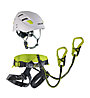 Edelrid Jester Comfort KSS Kit - set via ferrata + imbrago + casco, Black/Green/White