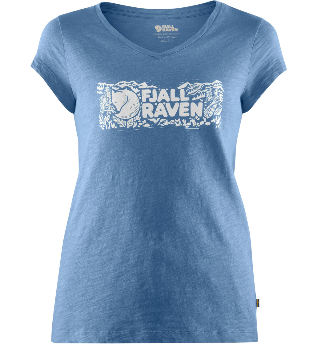 Fjällräven Damen Logo T-Shirt Aus Bio-Baumwolle & Recyceltem Polyester – Dawn Blue