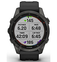 Garmin Fenix 7S Solar Sapphire - GPS Multisportuhr, Dark Grey/Black