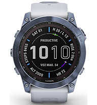 Garmin Fenix 7X Solar Sapphire - GPS Multisportuhr, Light Blue/White