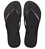 Havaianas Slim Logo Metallic - Flip-Flops - Damen, Black/Pink