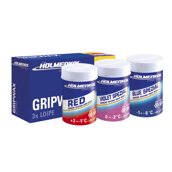 Holmenkol 3 x Loipe Grip Wax - Langlaufwachs