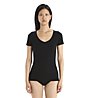 Icebreaker Siren Sweetheart - maglietta tecnica - donna, Black