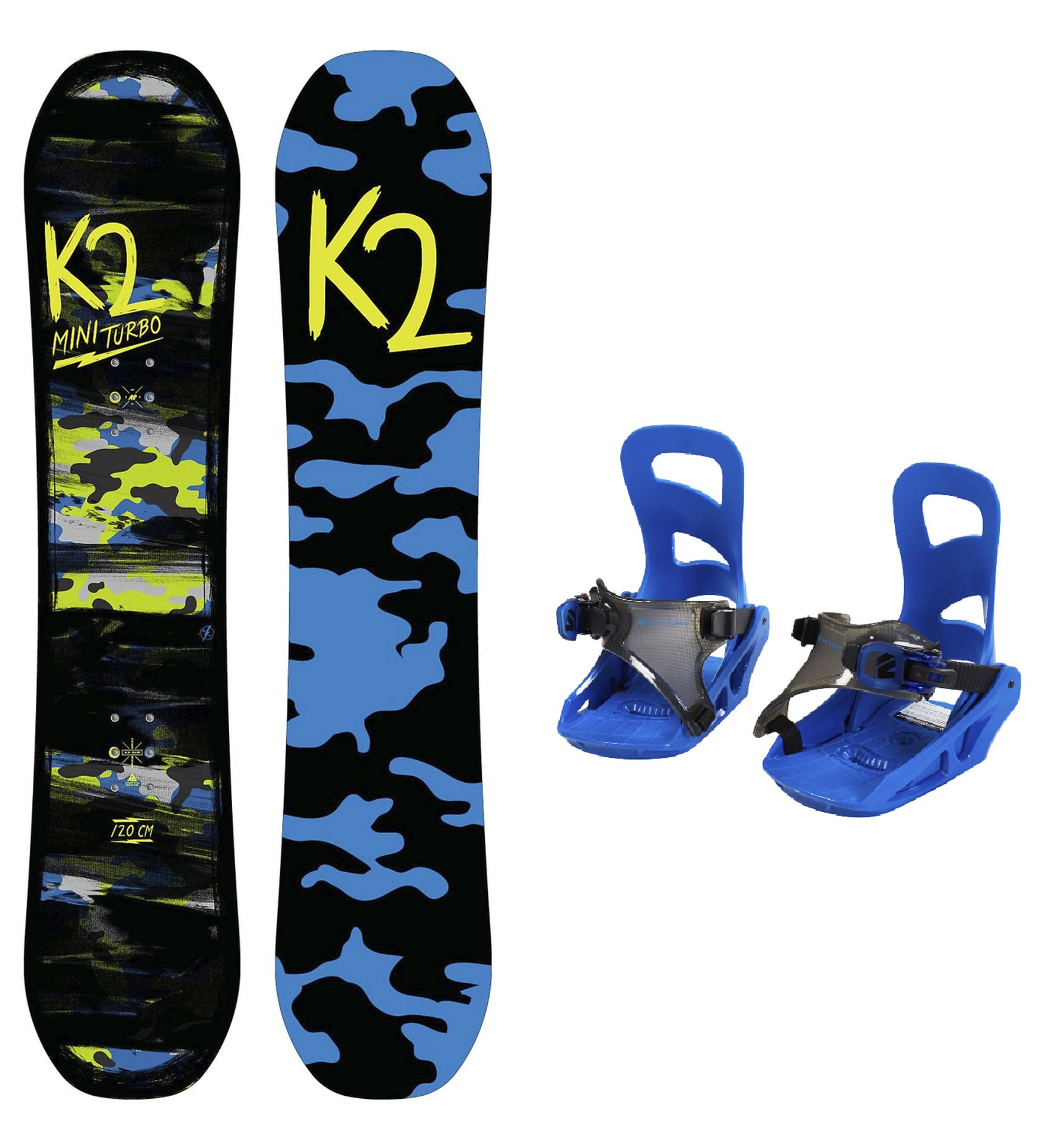K2 Set snowboard Mini Turbo + attacco snowboard Mini Turbo bambino