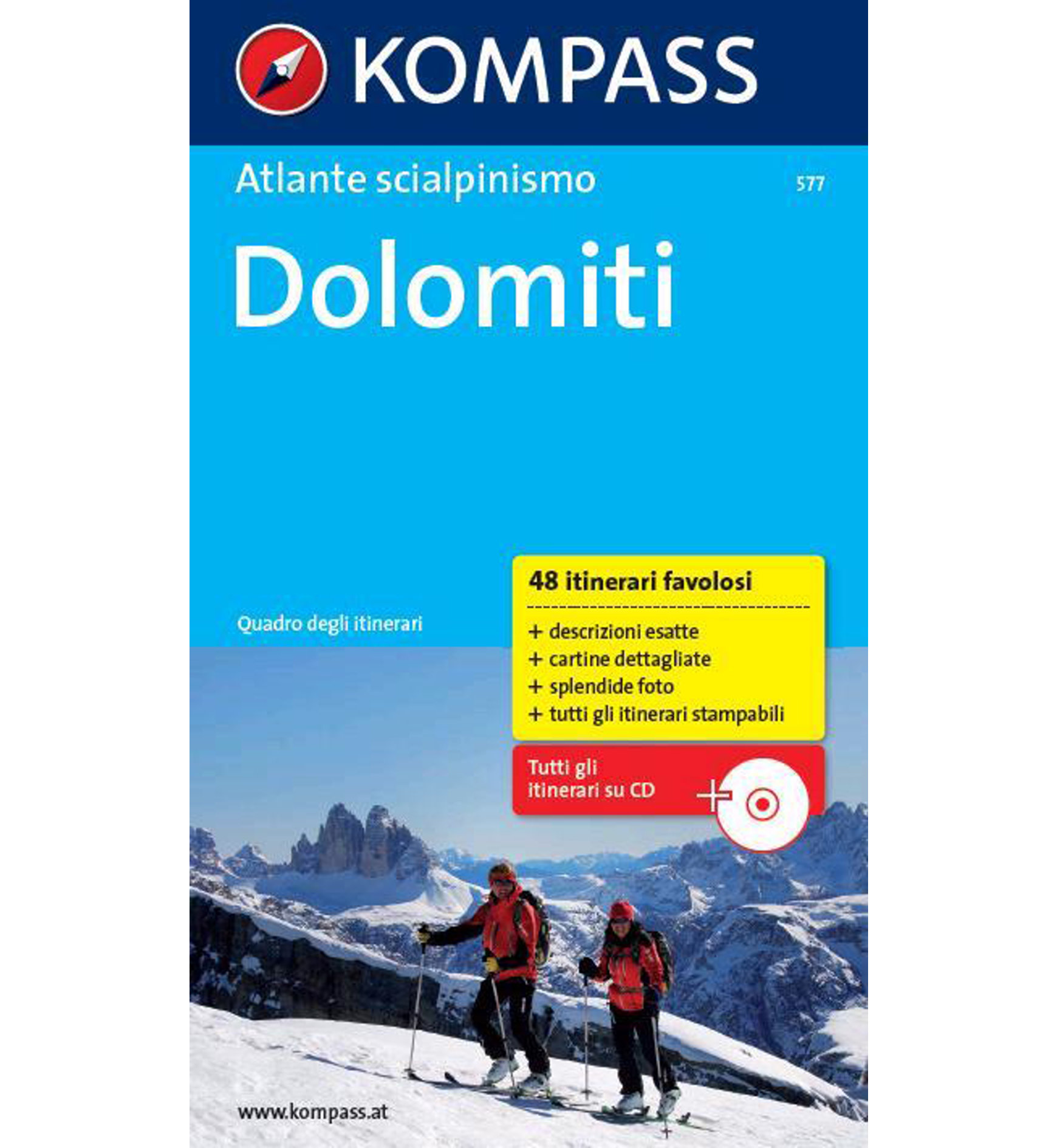 Kompass Skitouren-Atlas Dolomiten