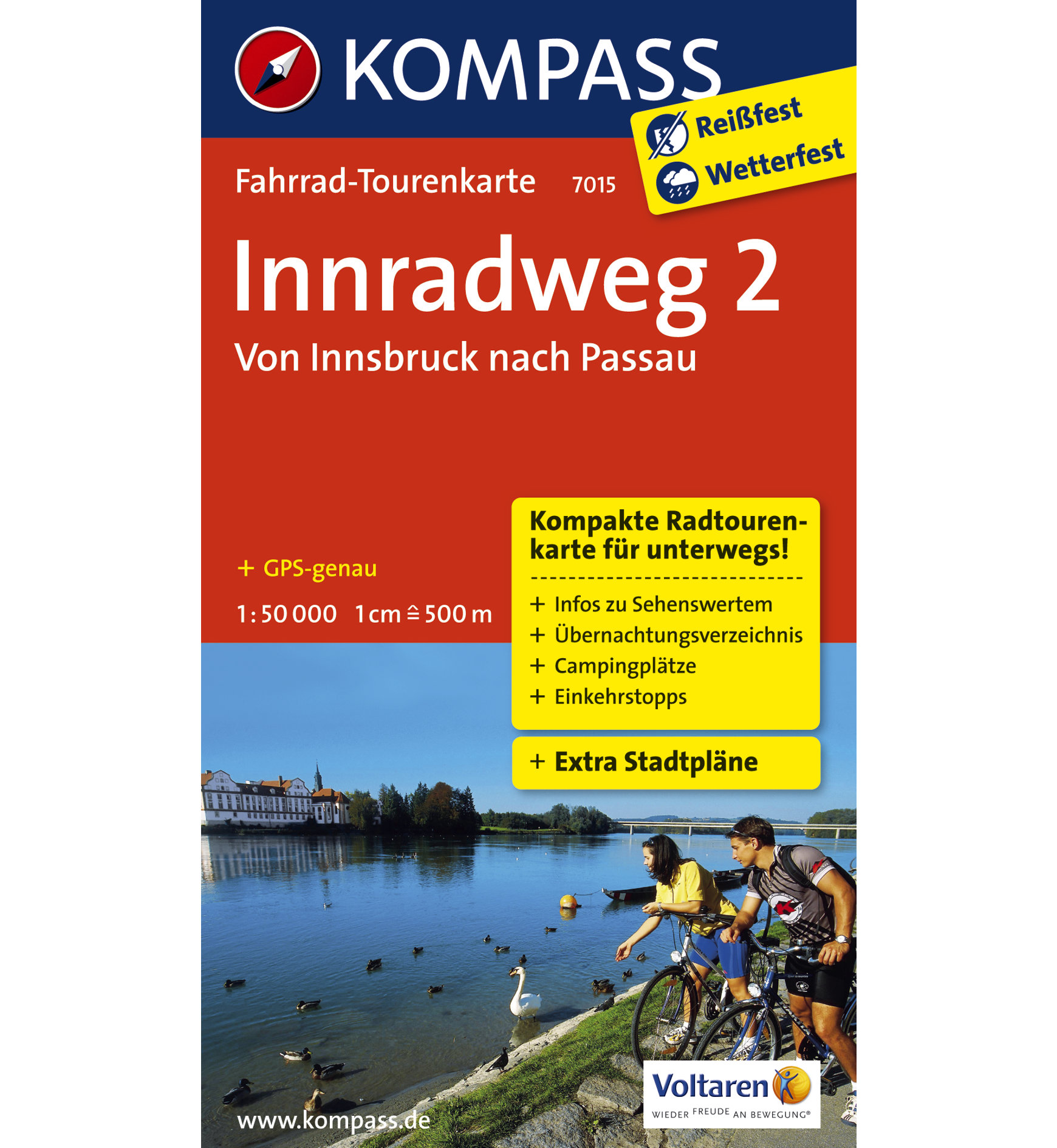 Kompass Karte Nr. 7015 Innradweg 2 Von Innsbruck nach Passau 1: 50.000