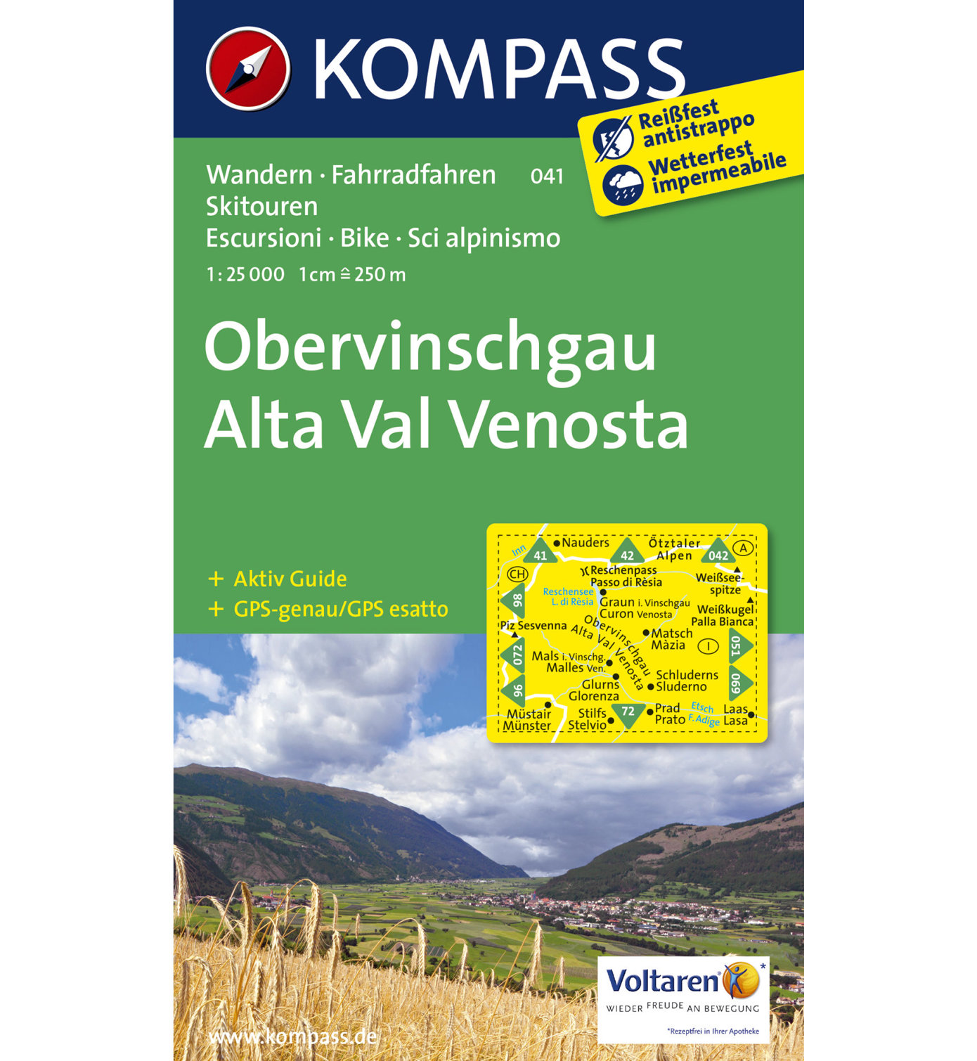 Kompass Karte Nr. 041 Obervinschgau | Sportler.com