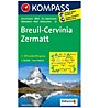 Kompass Carta Nr. 87 Breuil-Cervinia, Zermatt 1:50.000