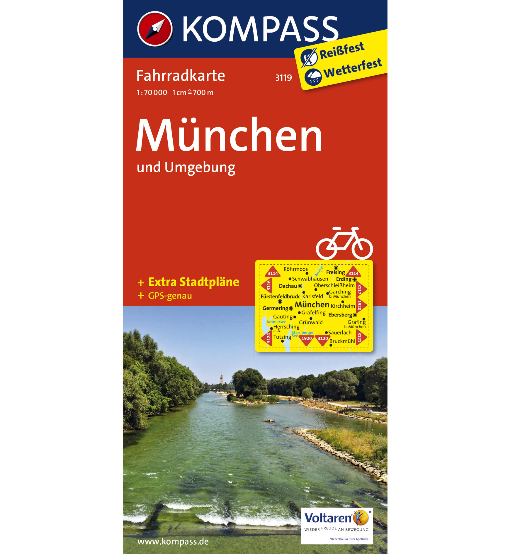 Kompass Karte Nr. 3119 München und Umgebung 1:70.000