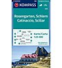 Kompass Rosengarten, Schlern - Wanderkarte mit Radstrecken, de, it