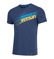 La Sportiva Stripe Evo M - T-Shirt arrampicata - uomo, Blue/Yellow/Light Blue