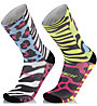 Mbwear Fun - calzini ciclismo, Pink/Black/Yellow