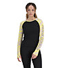 Mons Royale Bella Tech LS - maglietta tecnica a maniche lunghe - donna, Black/Beige/Yellow