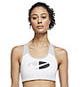 Nike Dri-FIT Swoosh W's Medium - Sport BH - Damen , White/Black