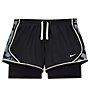 Nike Dri-FIT Printed R S - pantaloni corti running - ragazza, Black/Grey/White