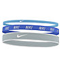 Nike Mixed Width Headbands 3 pack - fascette per capelli, Blue/Grey