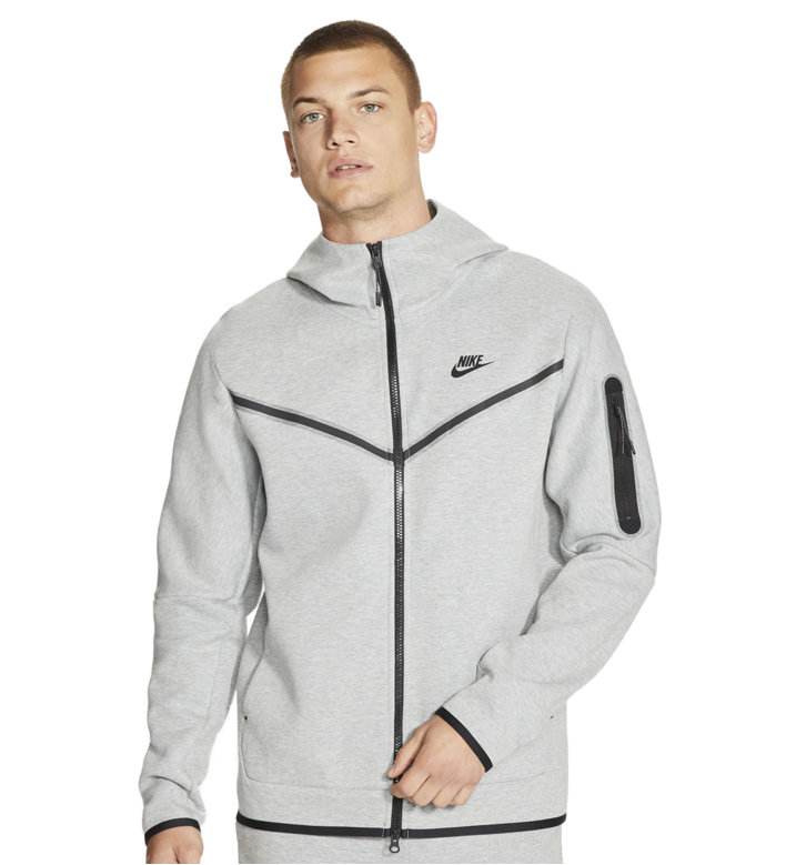 grey tech fleece hoodie