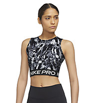 Nike Pro Dri-FIT W Printed Ta - top - donna, Black/White