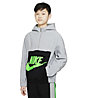 Nike Sportswear Big Kids' - felpa con cappuccio - ragazzo, Grey/Black/Green