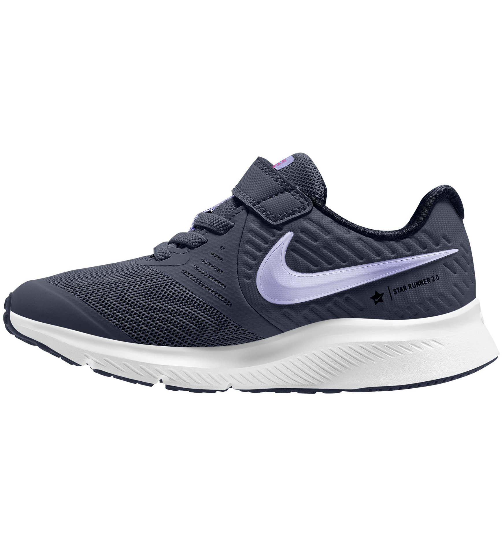 nike star runner black and white