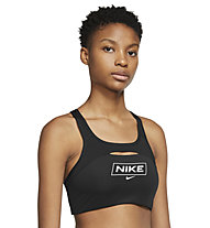 Nike W Np Df Swsh Np 6mo - Sport-BH Mittler Halt - Damen, Black